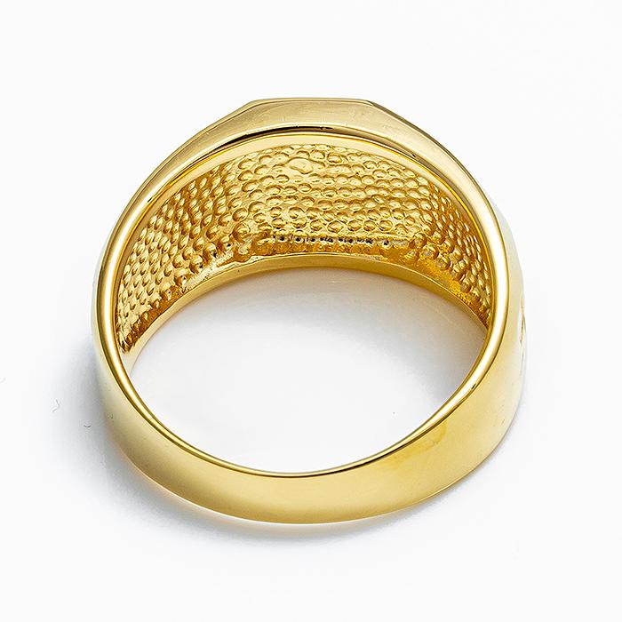 K18印台18金ゴールドメンズリング指輪八角形18K刻印入り保証書付き