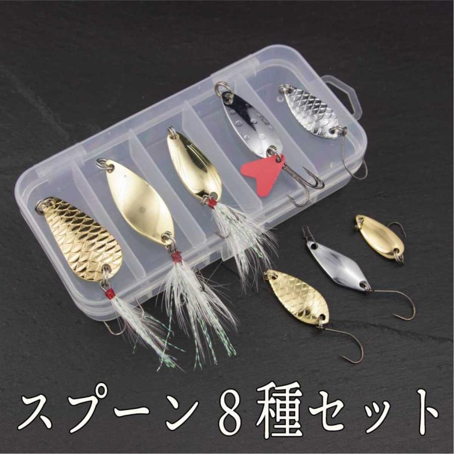 スプーン ルアー セット 8個 8.5g 6g 5g 5.5g 3.5g 1.5g