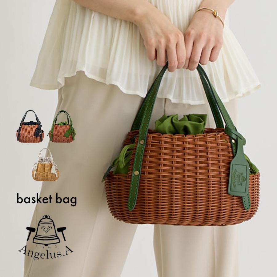 かごバッグ 巾着 本革 ラタン 浴衣 ハンドバッグ レディース 大人