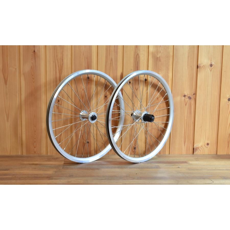 Wheel ホイール 前後セット 車輪 20インチ (406) 8/9/10段用 シルバー