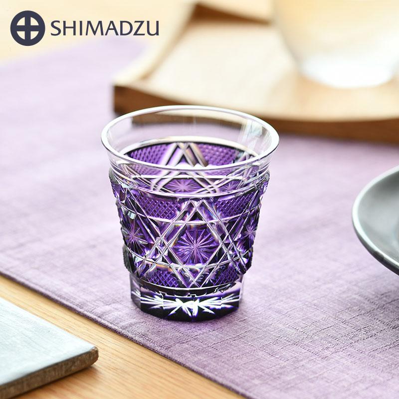 薩摩切子 冷酒グラス cut01 島津紫 創作 鹿児島 島津薩摩切子 薩摩
