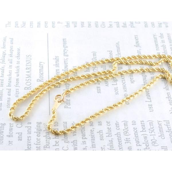 K18 ロープ チェーン ネックレス 50cm 中空 18金 イエローゴールド