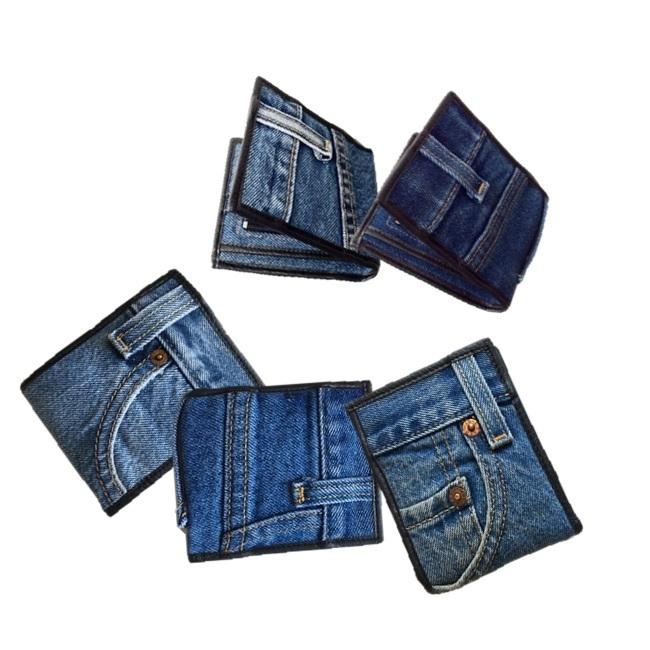 デニム 財布 二つ折り ショートウォレット A ミニ財布 ハーフ財布