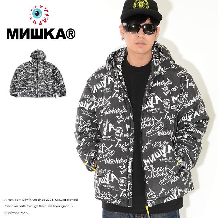 MISHKA（ミシカ） ダウンジャケット 総柄 グラフィティデザイン