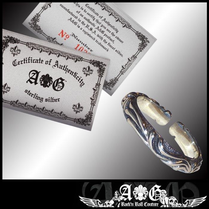 エーアンドジー 【セール】 A&G メンズ スクロール シルバー リング