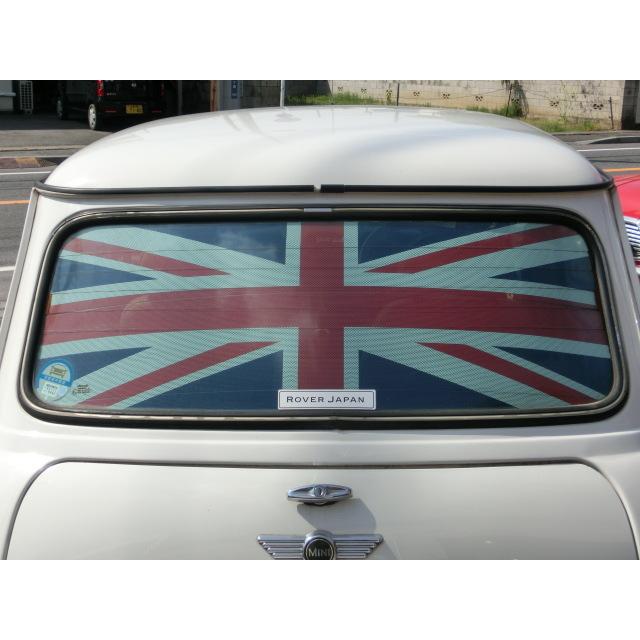 ローバーミニリアウィンドウシートユニオンジャックイギリス国旗モノトーン
