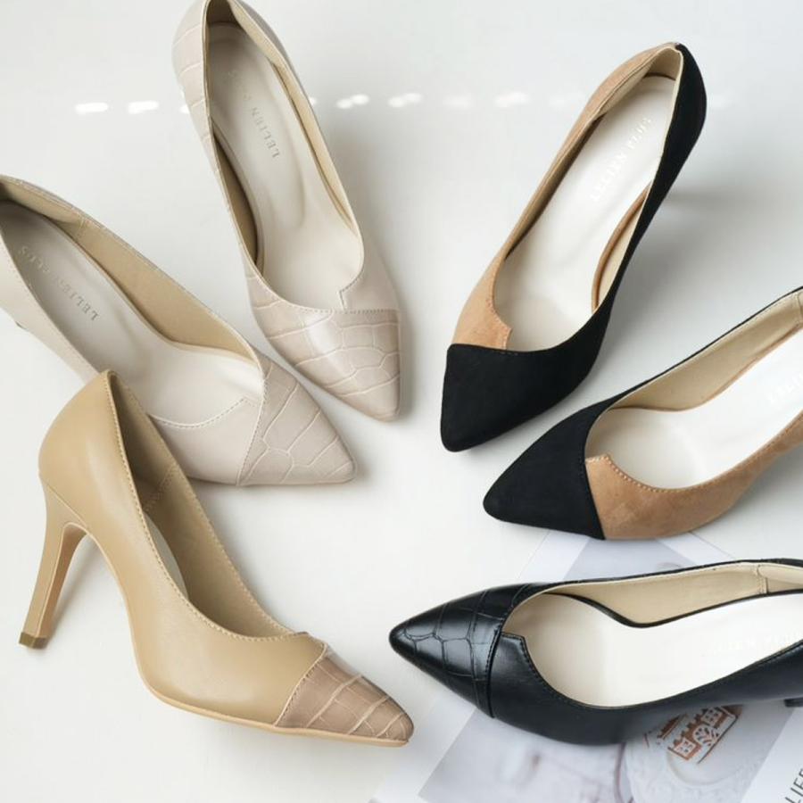 AmiAmi（アミアミ） パンプス バイカラー ポインテッドトゥ ハイヒール