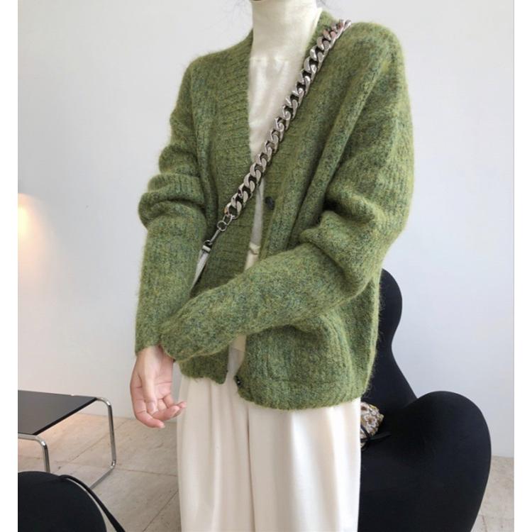 秋新作】ニット レディース アルパカカーディガン アルパカ100％ 前