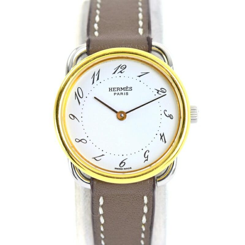 Arceau エルメス アルソー レディースウォッチ SS×GP 革ベルト
