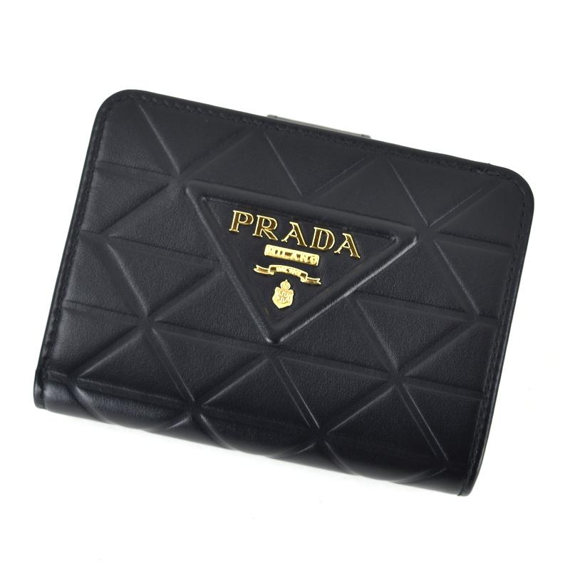 PRADA（プラダ） 財布 レディース 二つ折り財布 1ML018 レザー NERO