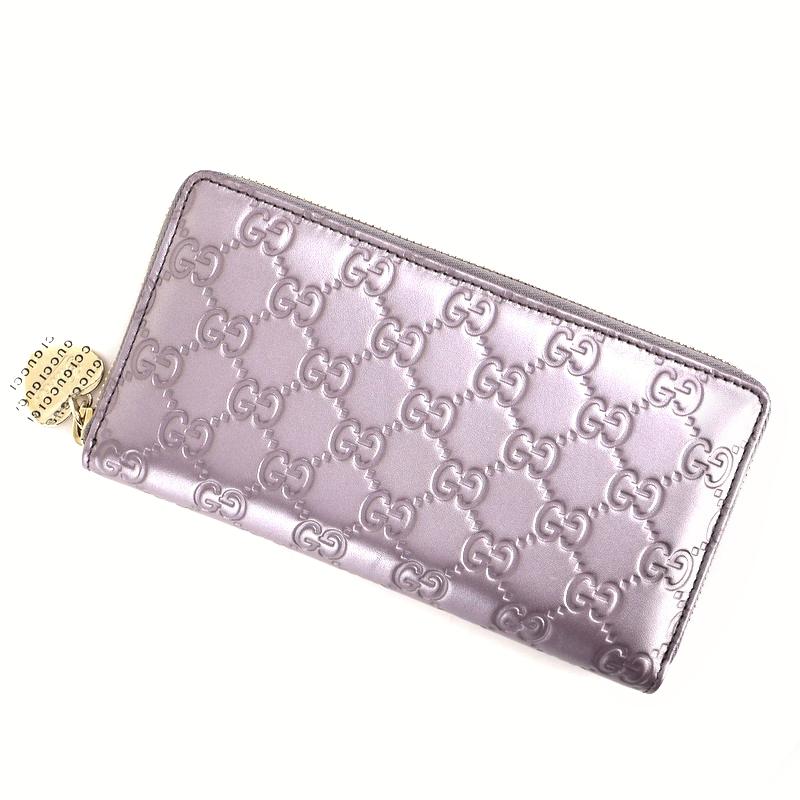 グッチシマ グッチ 長財布 レディース パープル系 308260 ラウンド