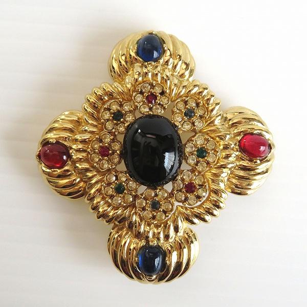 anza サイナー CINER ブローチ コスチュームジュエリー ゴールド 青系