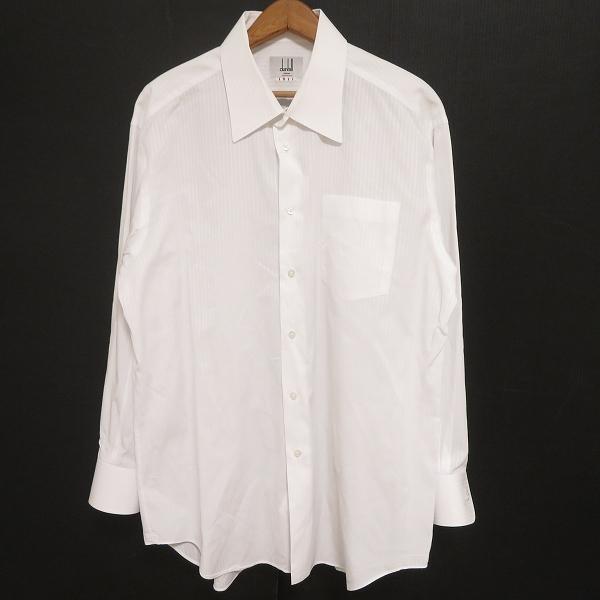 anc ダンヒル Dunhill 長袖シャツ ワイシャツ 白 ビジネス ストライプ