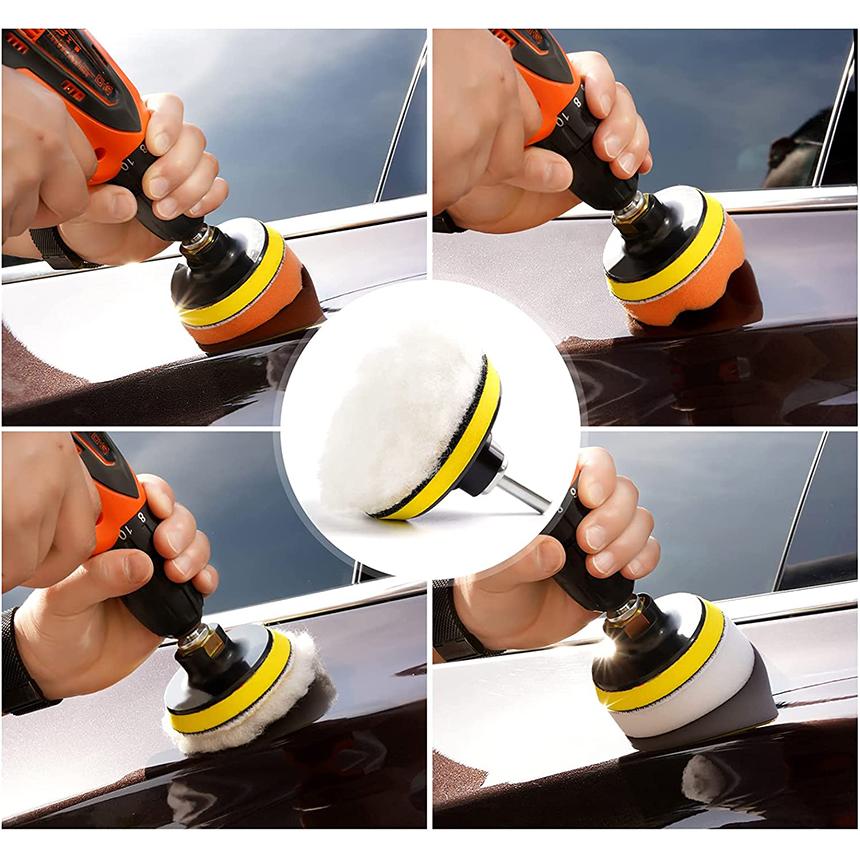 ポリッシャー バフ 3組セット 80mm 31点セット 六角軸付き すぐ使える