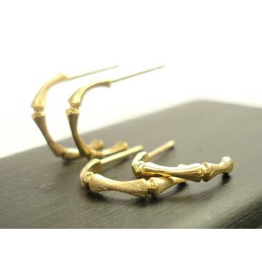 K18 ゴールド バンブー ピアス 『Bamboo - 』18K 18金 YG WG PG