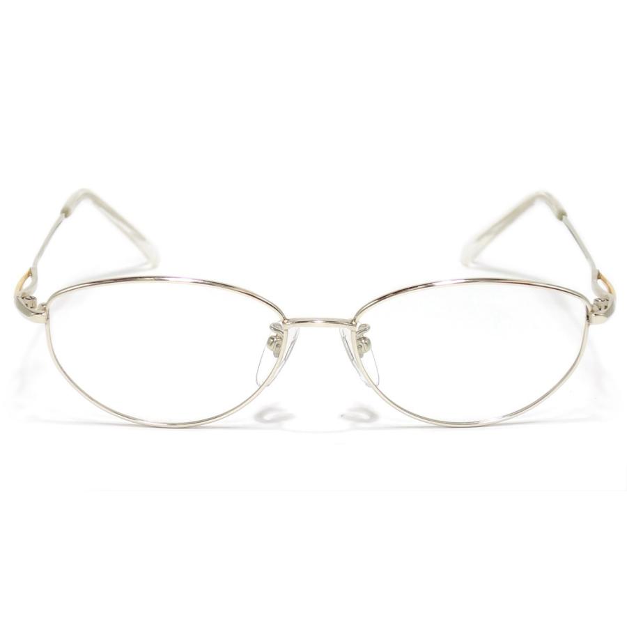 H-6265 K14WG/K18 【14金ホワイトゴールド眼鏡フレーム 飾り部分18金
