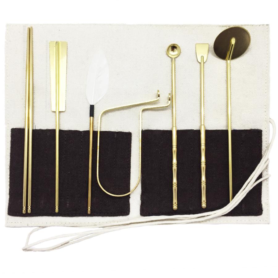 香道具 送料無料 7点セット 香道 火道具 初心者向け 七つ道具 銀葉鋏