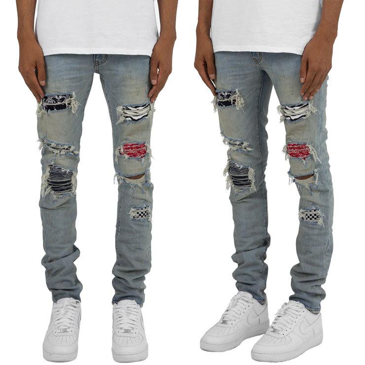 mnml（ミニマル） デニムパンツ スキニー ジーンズ クラッシュデニム