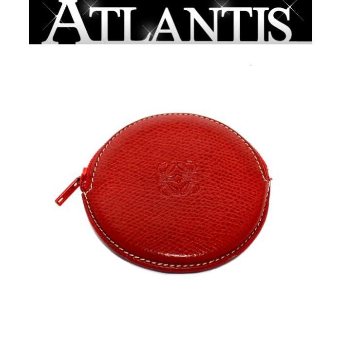 LOEWE（ロエベ） 丸型 コインケース 小銭入れ レザー アナグラム 赤