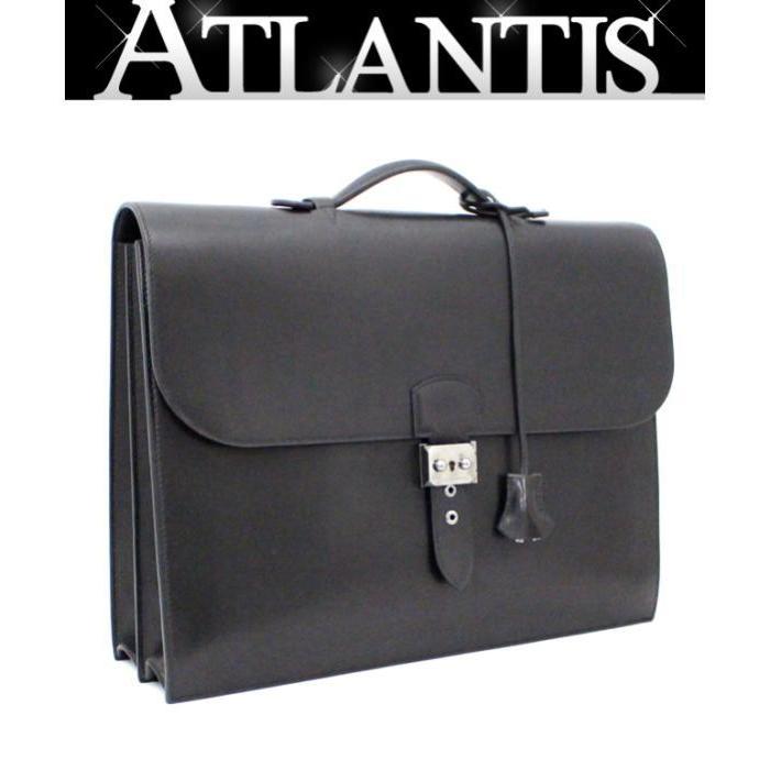 HERMES（エルメス） SALE サックアデペッシュ38 ボックスカーフ 黒 SV