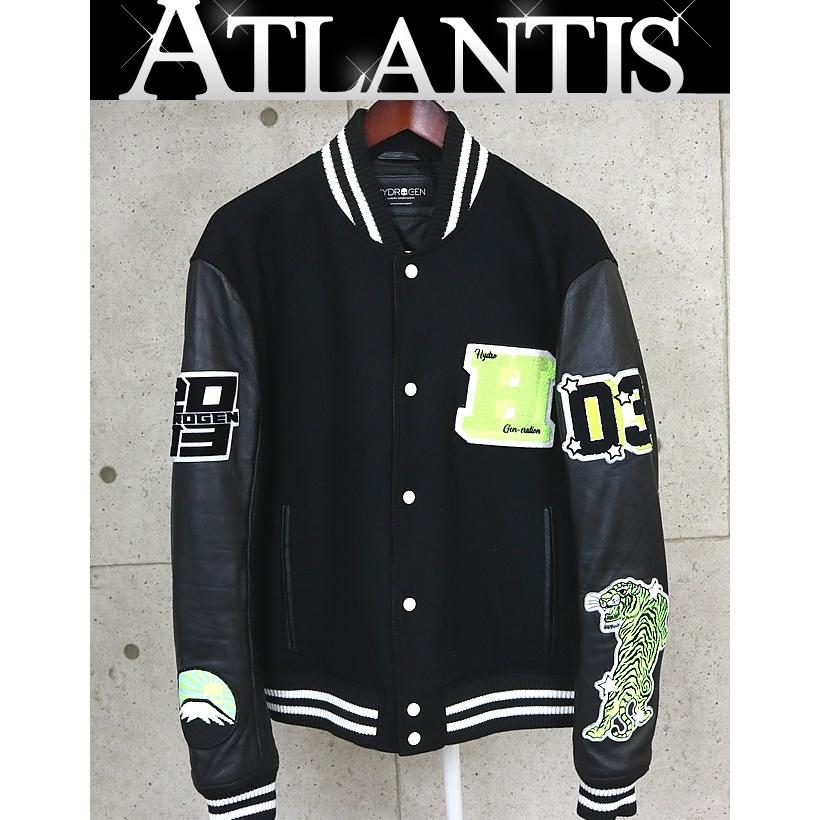 HYDROGEN 銀座店 ハイドロゲン レザー切替 ワッペン付き スタジャン