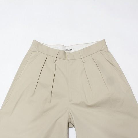 2018SS 【AURALEE オーラリー】 Light Chino Wide Shorts -Men-《IVORY