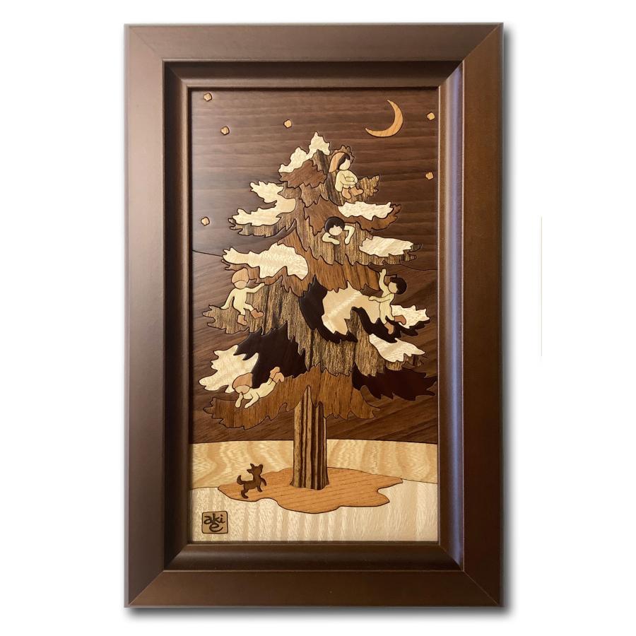 木の絵画 ウッドアート 季節のお花 もみの木 アトリエやしろ