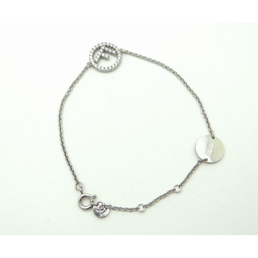 FENDI（フェンディ） Fロゴ ラインストーン チェーンブレスレット