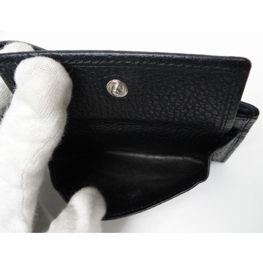 GG GUCCI グッチ 143384 GGキャンバス 二つ折り財布 ブラック＜USED