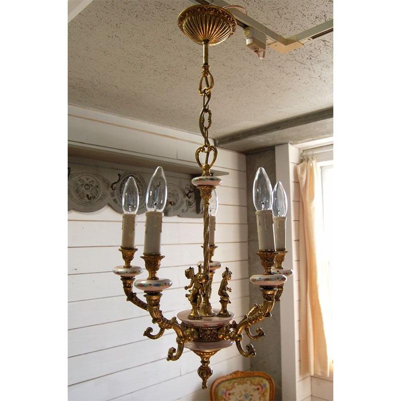 天使のシャンデリア 5灯 フランスアンティーク : BAU ANTIQUES - 通販