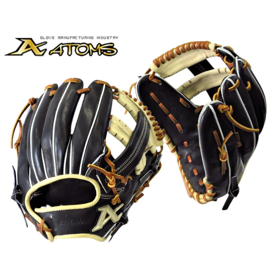 ATOMS 野球 アトムズ 軟式内野手用グラブ ACN-066 ブラック×Cブラウン
