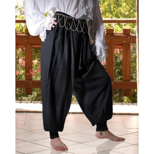 中世ヨーロッパ衣装 ハーレム パイレーツパンツ 黒 各種サイズ
