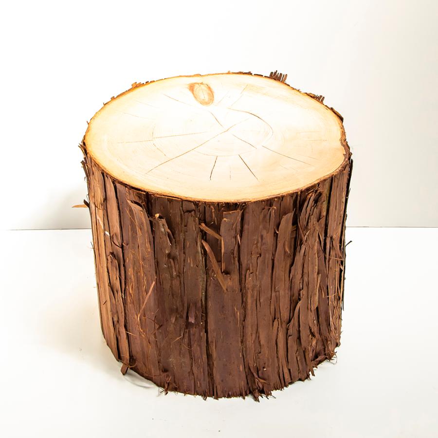 川島材木店 丸太の椅子 高さ40cm 直径約35cm 桧切り株 皮付き 薪割り台