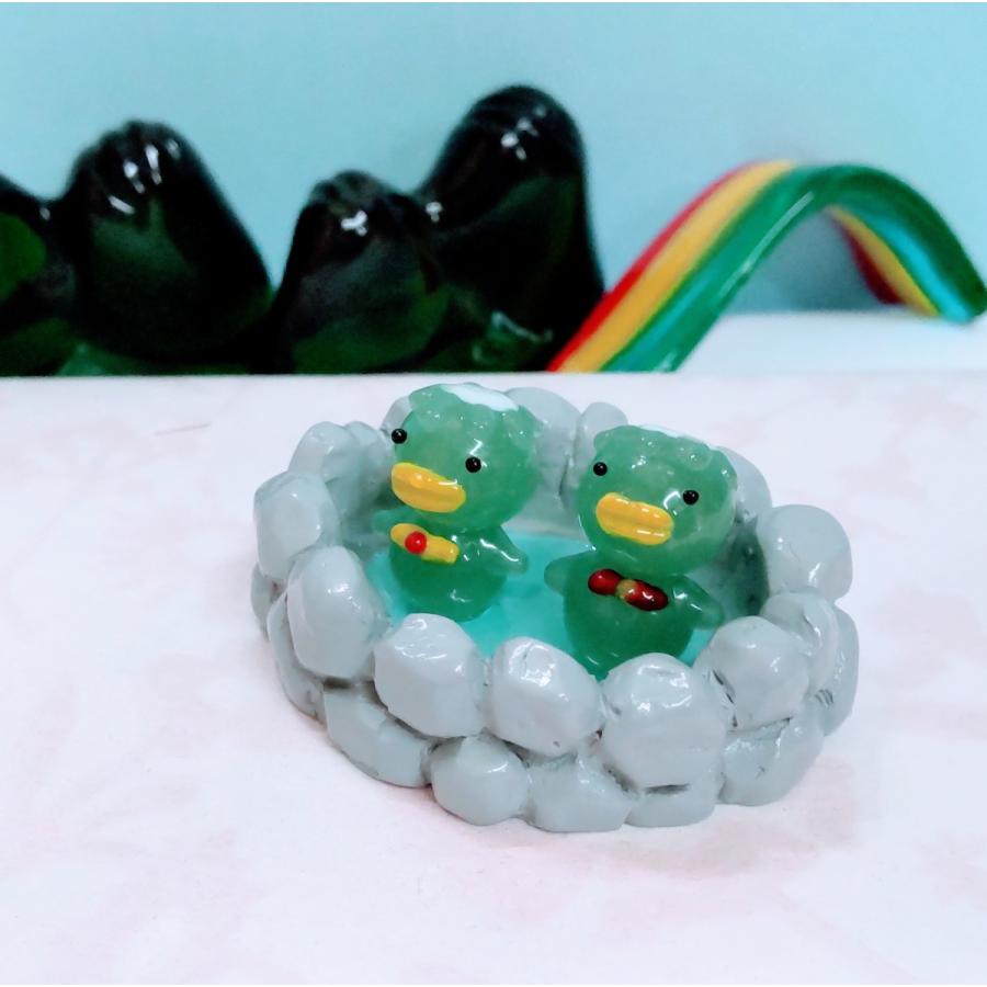 ガラス細工 温泉カッパ ミニチュア 置物 雑貨 河童 : きたのガラス工芸