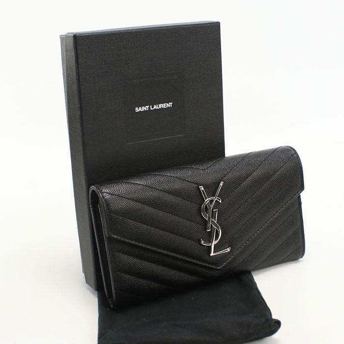 SAINT LAURENT 中古良品 サンローラン 長財布二折 372264 ラージ