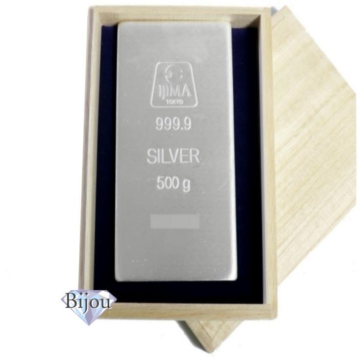井嶋金銀工業 純銀 インゴット 新品 500g 桐箱入り 日本製 SV999.9