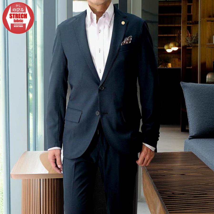 スーツ カジュアル ストレッチ 紺/ダークネイビー メンズ ブレザー