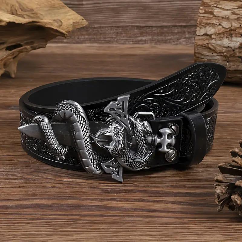 ゴツめバックル×スタッズベルト 110 ブラック ヤクザ ヤンキー