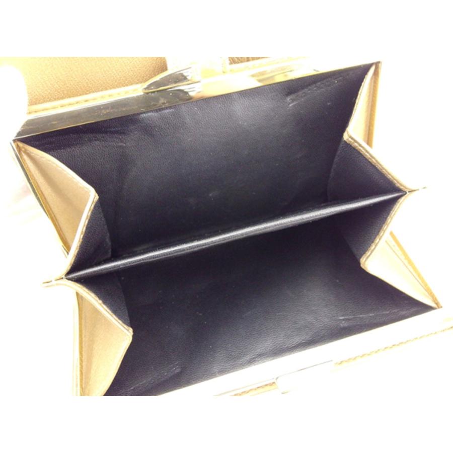 ロエベ がま口 財布 二つ折り レディース アナグラムボタン ゴールド