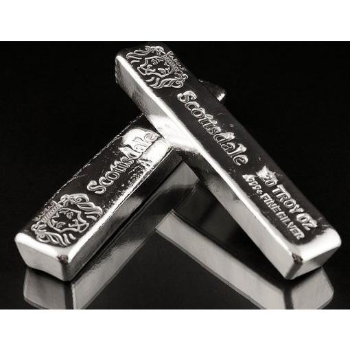 保証書付き] (新品) アメリカ「キャスト バー」純銀 20オンス バー