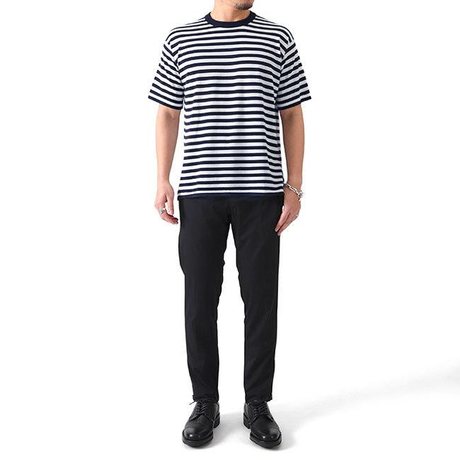 JOHN SMEDLEY ジョンスメドレー 30G ボーダー クルーネック ニットT