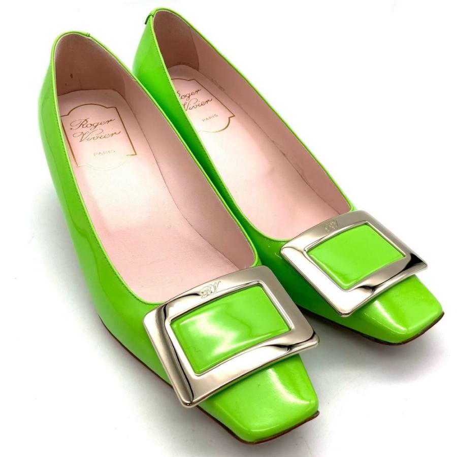 ロジェヴィヴィエ Roger vivier ヒール パンプス グリーン 22.0cm