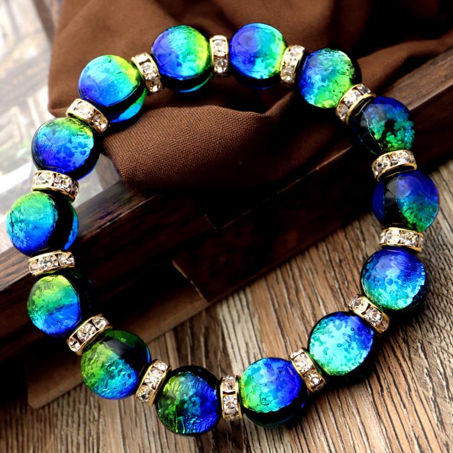 GOLD STONE 光る ホタルガラス ブレスレット ケラママリン キラキラ