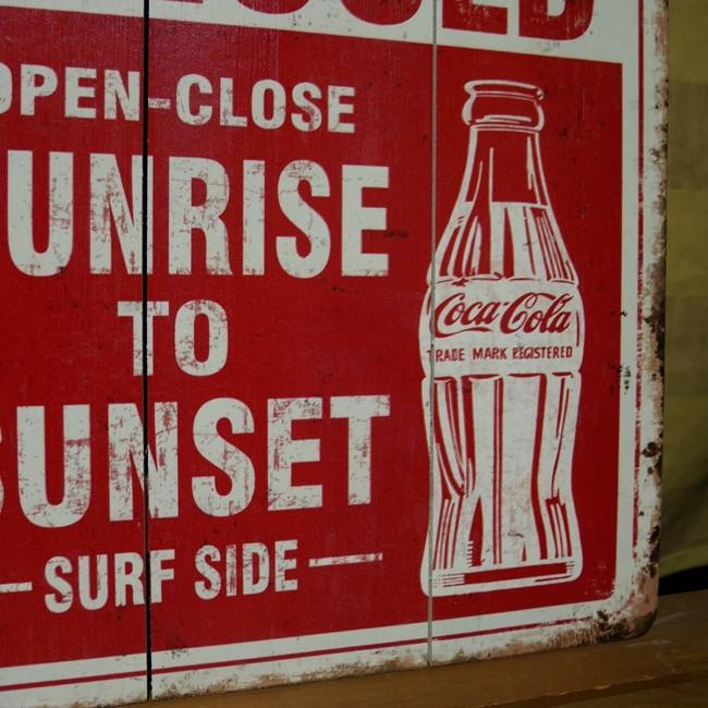Coca Cola（コカコーラ） ウッドサインボード COCA-COLA 木製看板 WOOD