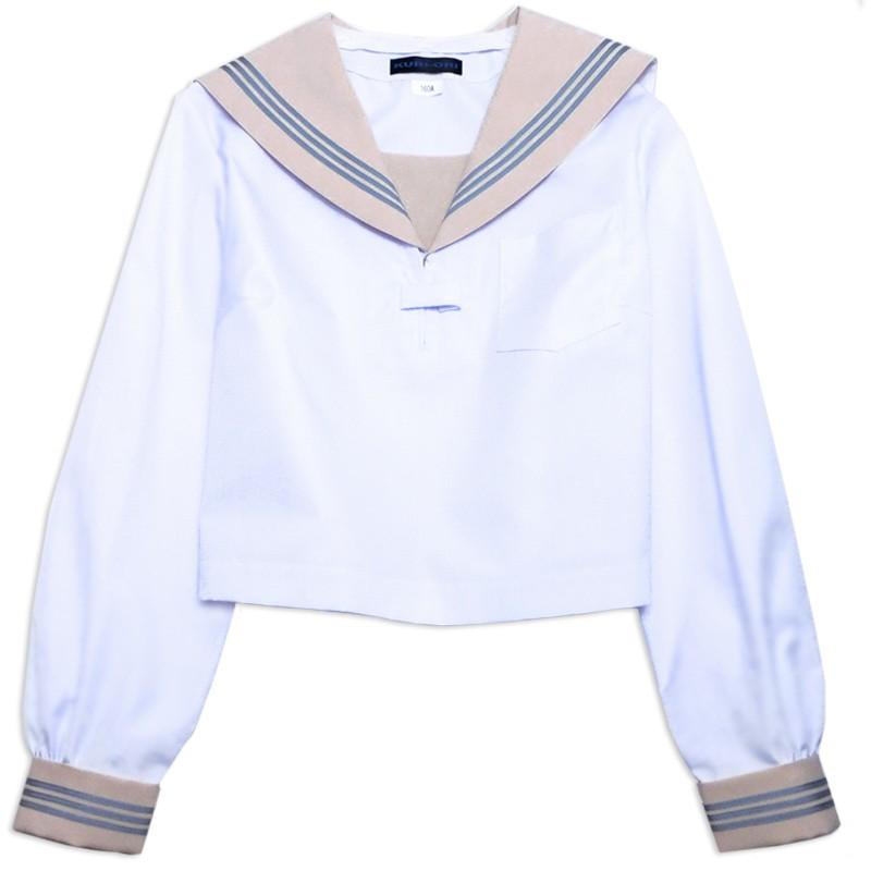 KURI-ORIクリオリ セーラー服 長袖 ベージュ衿白セーラー 合服 夏服