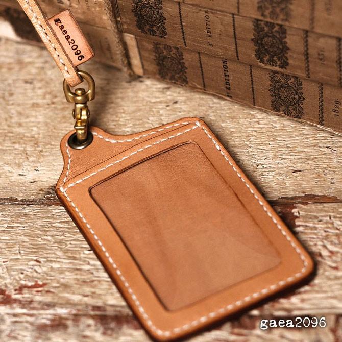 IDカードホルダー ヌメ革 サドルレザー 革ケース 栃木レザー 手縫い