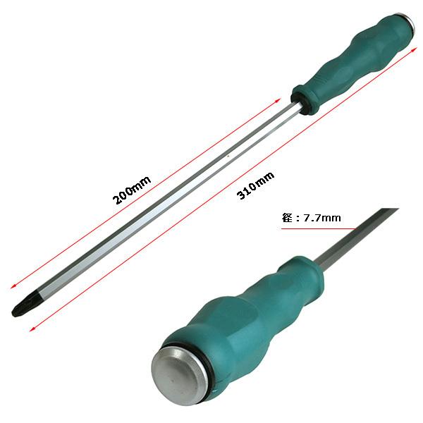 貫通式プラス＆マイナスドライバー2本セット 全長310mm YZG013