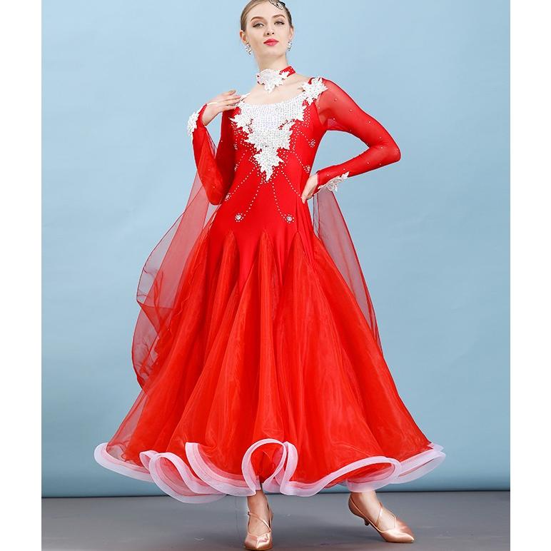 Garuda SHOP 社交ダンス衣装女性モダンドレス 発表会ワルツドレス