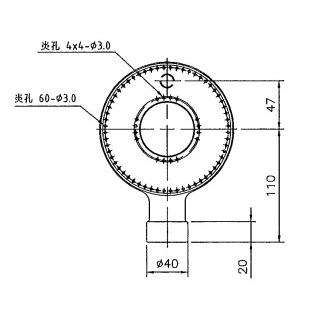 業務用(工業用)ユニバーサルバーナー（ユニバーナー）5インチ(直径