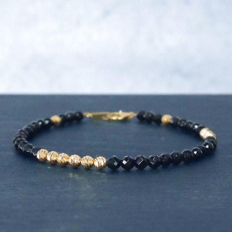 G-BALLER / ジーボーラー】K18 オニキス ビーズブレスレット 18金